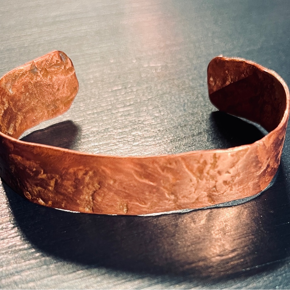Hammered Solid Copper Cuff Bracelet - image 3
